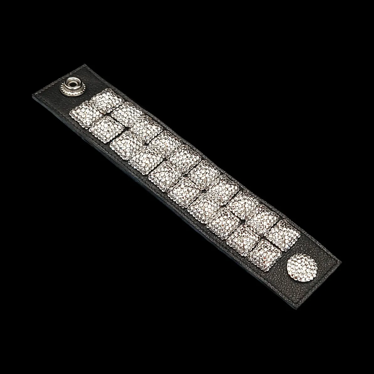Double Row Crystal Pyramid Studded Bracelet