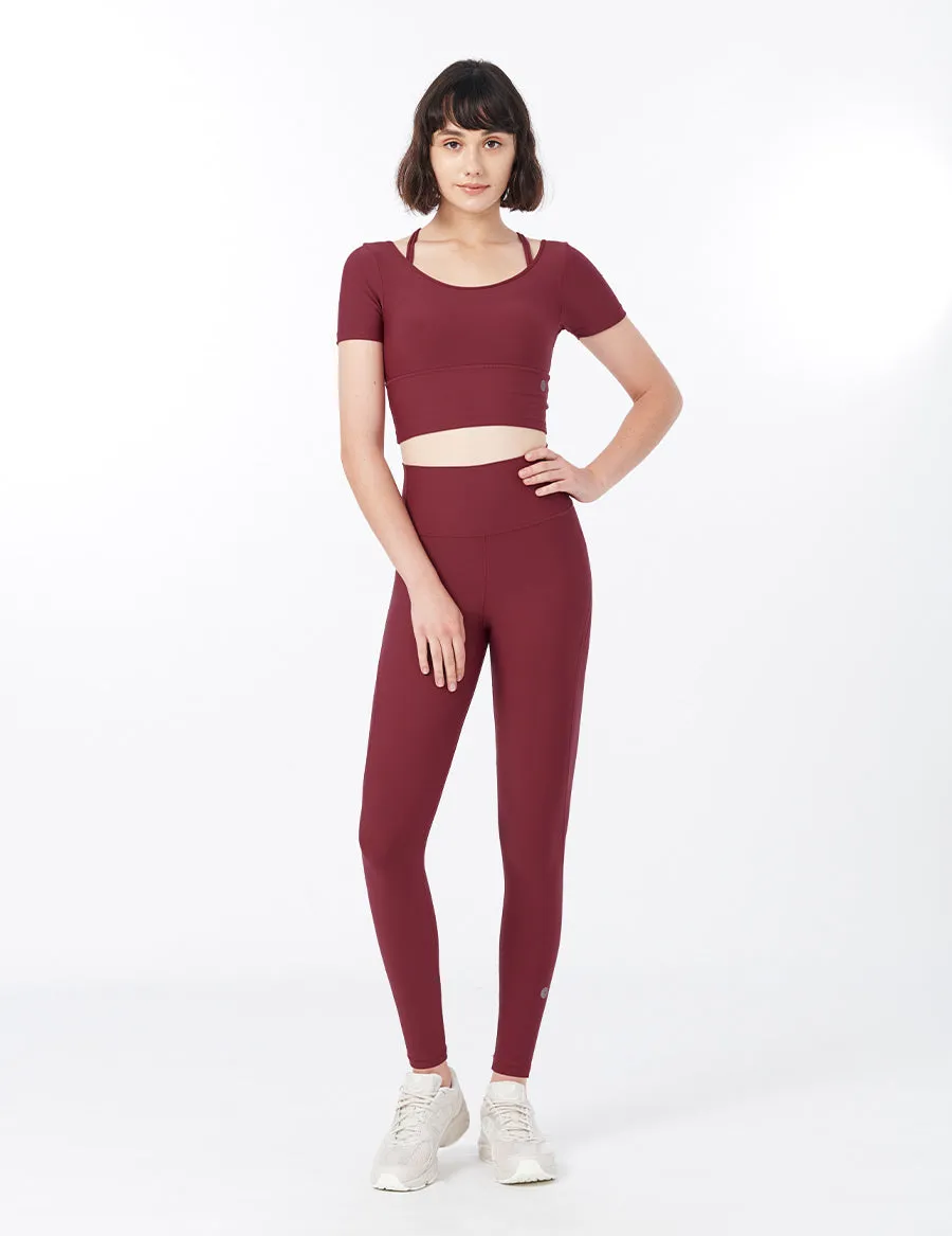 easyoga LESPIRO Elegant Cropped Tank - R5 Wine Red