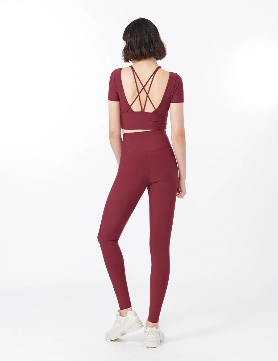 easyoga LESPIRO Elegant Cropped Tank - R5 Wine Red