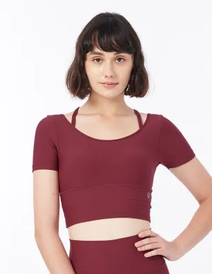 easyoga LESPIRO Elegant Cropped Tank - R5 Wine Red