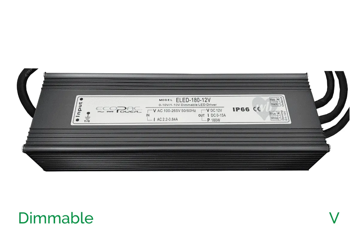 ELED-200-24V | 200w | 24v | 8A | Ecopac Dimmable PSU