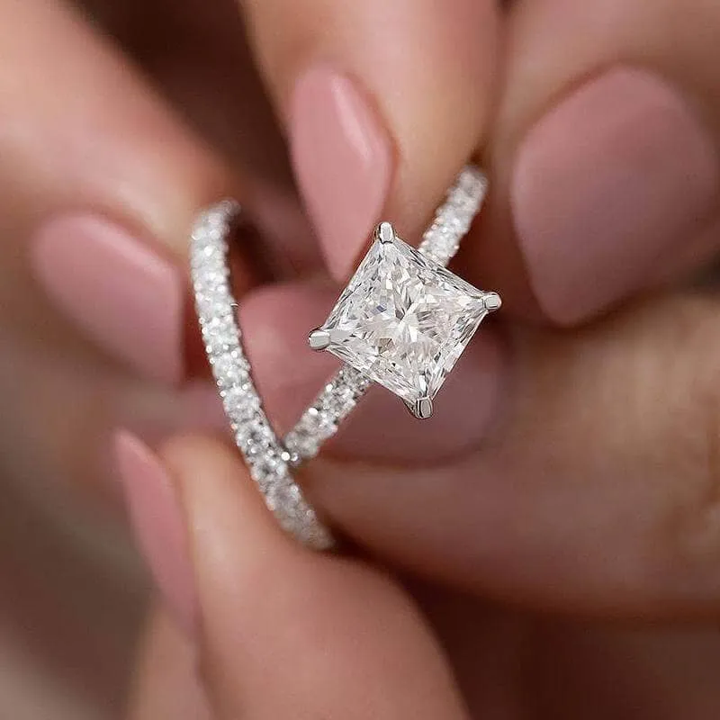 Elegant 1.5 Carat Cushion Cut Wedding Ring Set