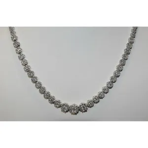 Elegant 20 Carat Natural Earth Mined Diamond Gold Necklace