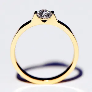 Elegant Bar Setting Solitaire GIA Diamond Ring
