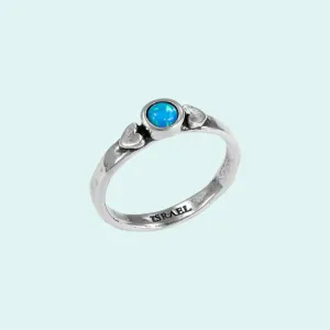 Elegant Blue Opal Silver Ring