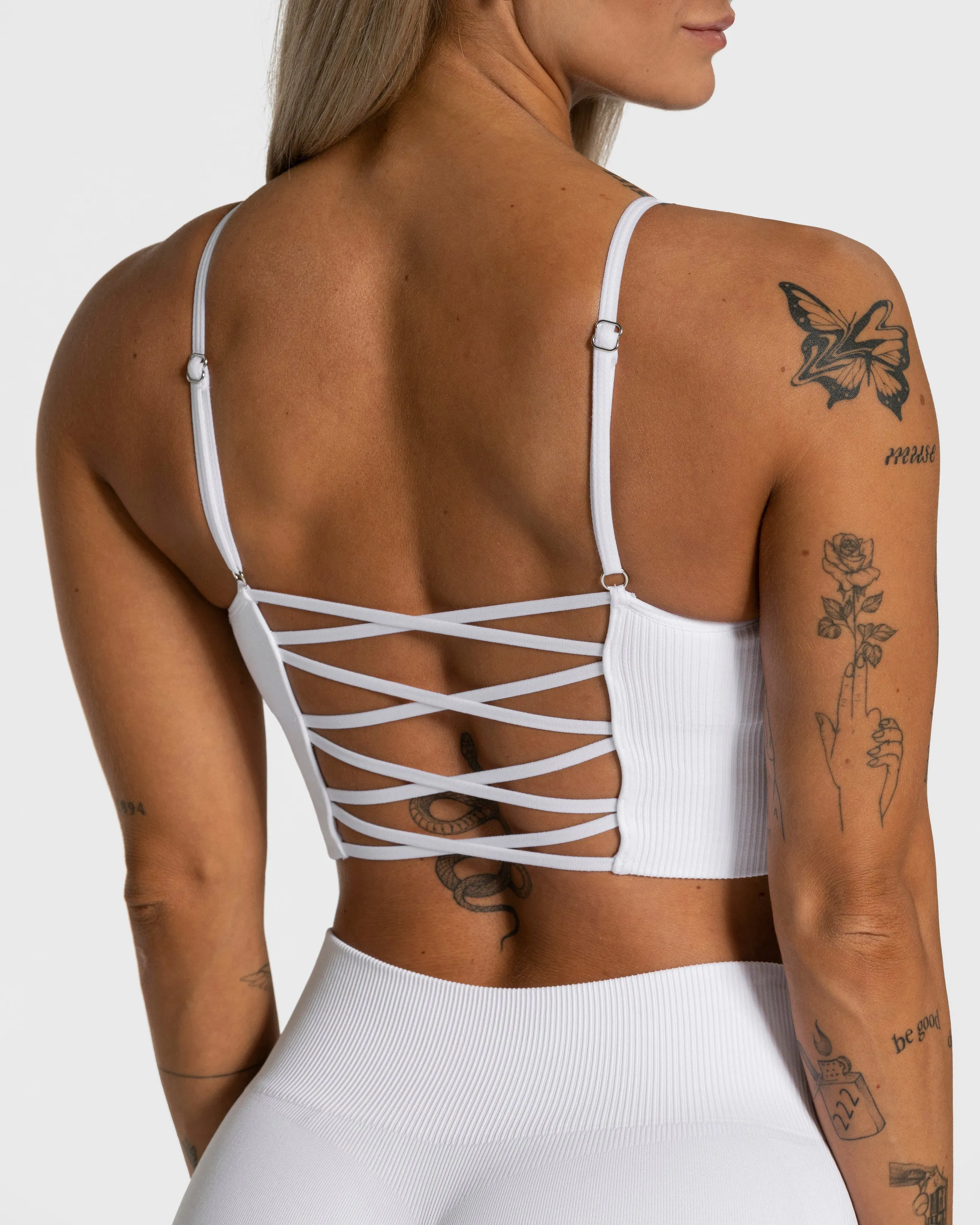 Elegant Cross Top "Weiß"
