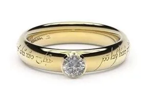 Elegant Elvish Engagement Ring, ~.33ct 22ct Yellow Gold