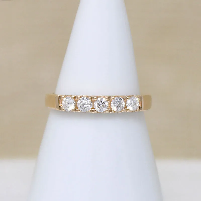 Elegant Five Diamond & Yellow Gold Band by 720