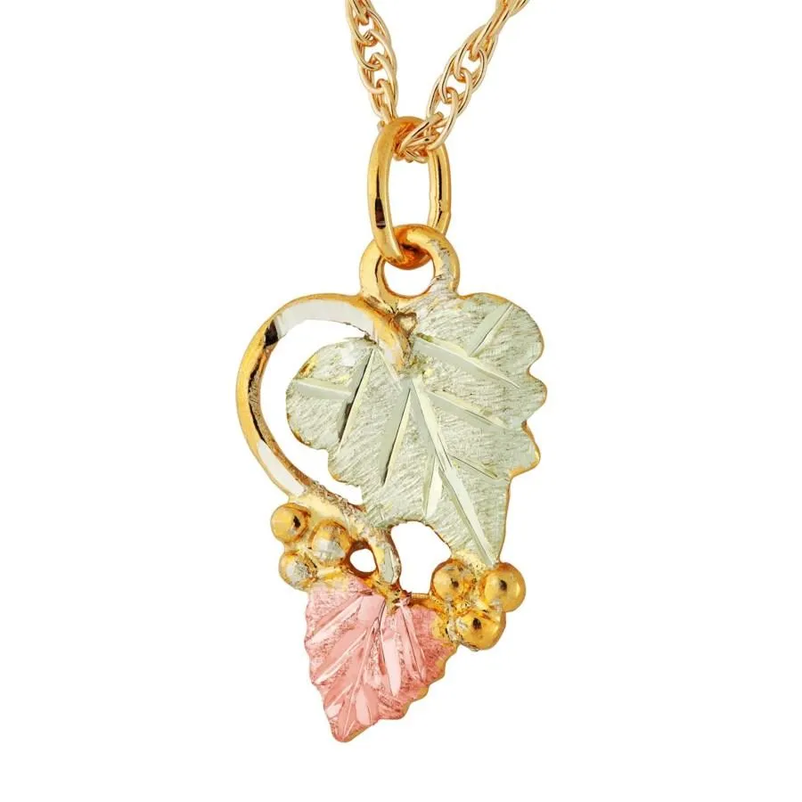 Elegant Foliage IV - Black Hills Gold Pendant