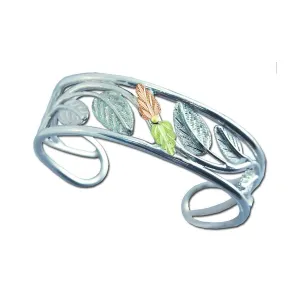 Elegant Foliage - Sterling Silver Black Hills Gold Bracelet