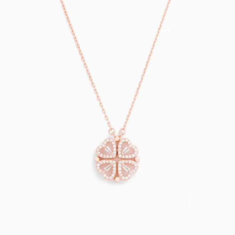 Elegant Four Leaf Clover Pendant Necklace