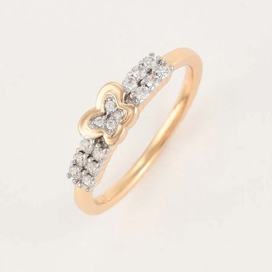 Elegant Gold Plated Cubic Zirconia Ring