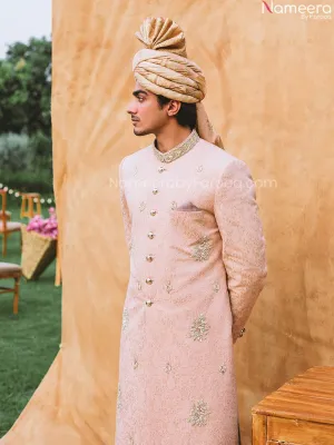 Elegant Kurta Design for Mens Sherwani with Turban #GN38