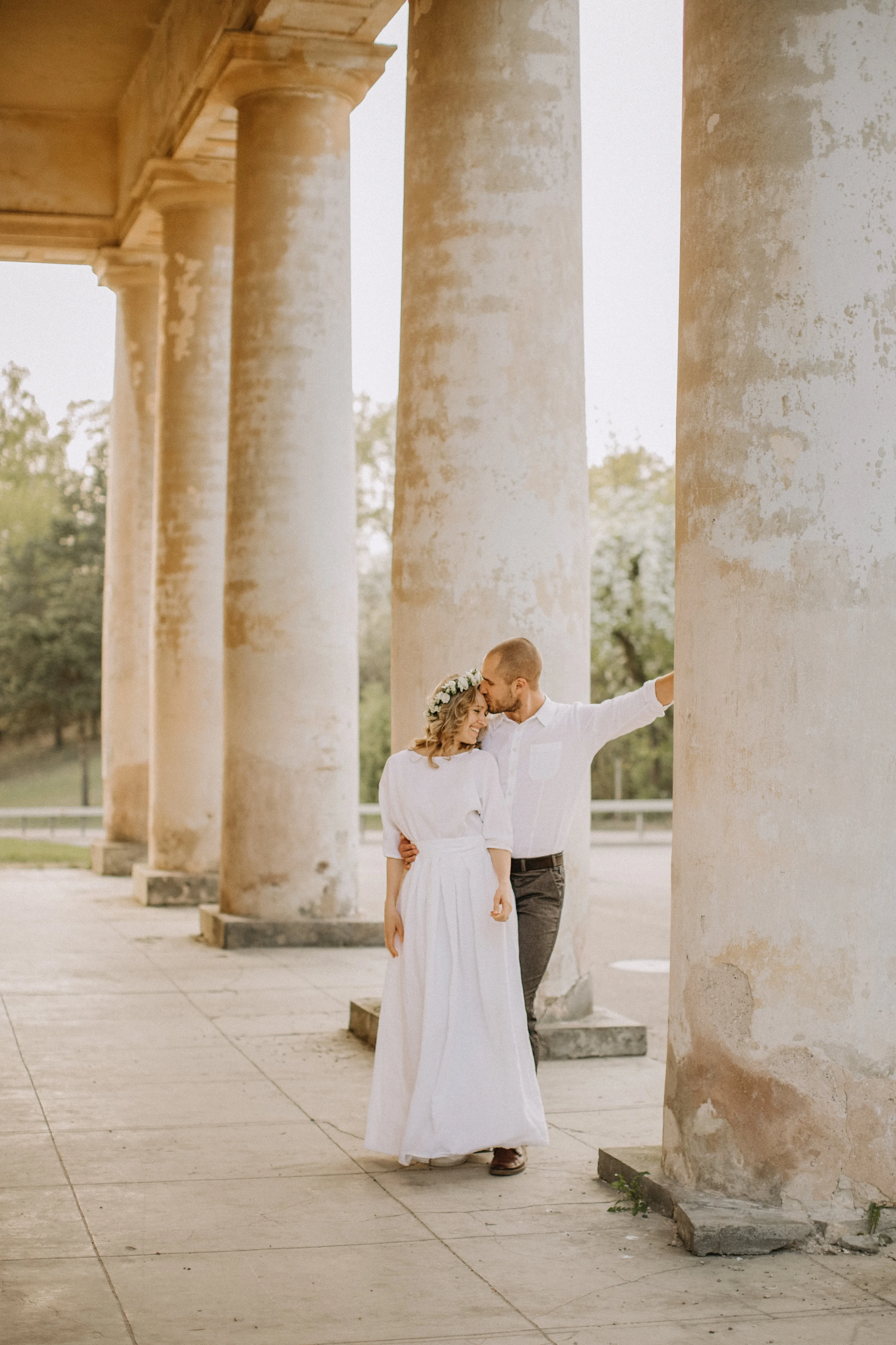 Elegant Linen Boho Wedding Dress