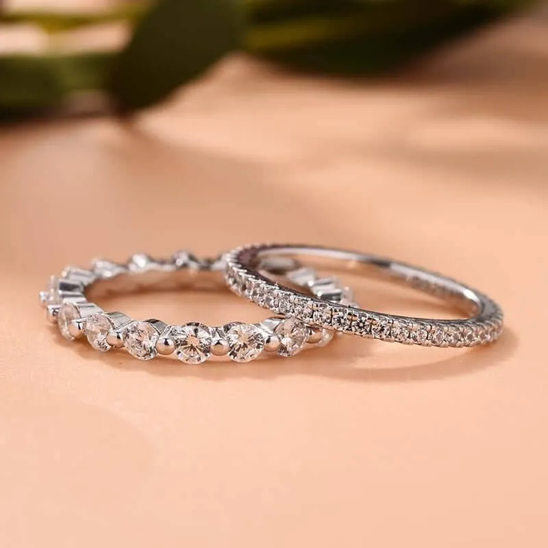 Elegant Radiant Cut Simulated Diamond 3PC Ring Set