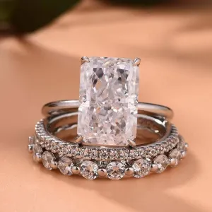 Elegant Radiant Cut Simulated Diamond 3PC Ring Set