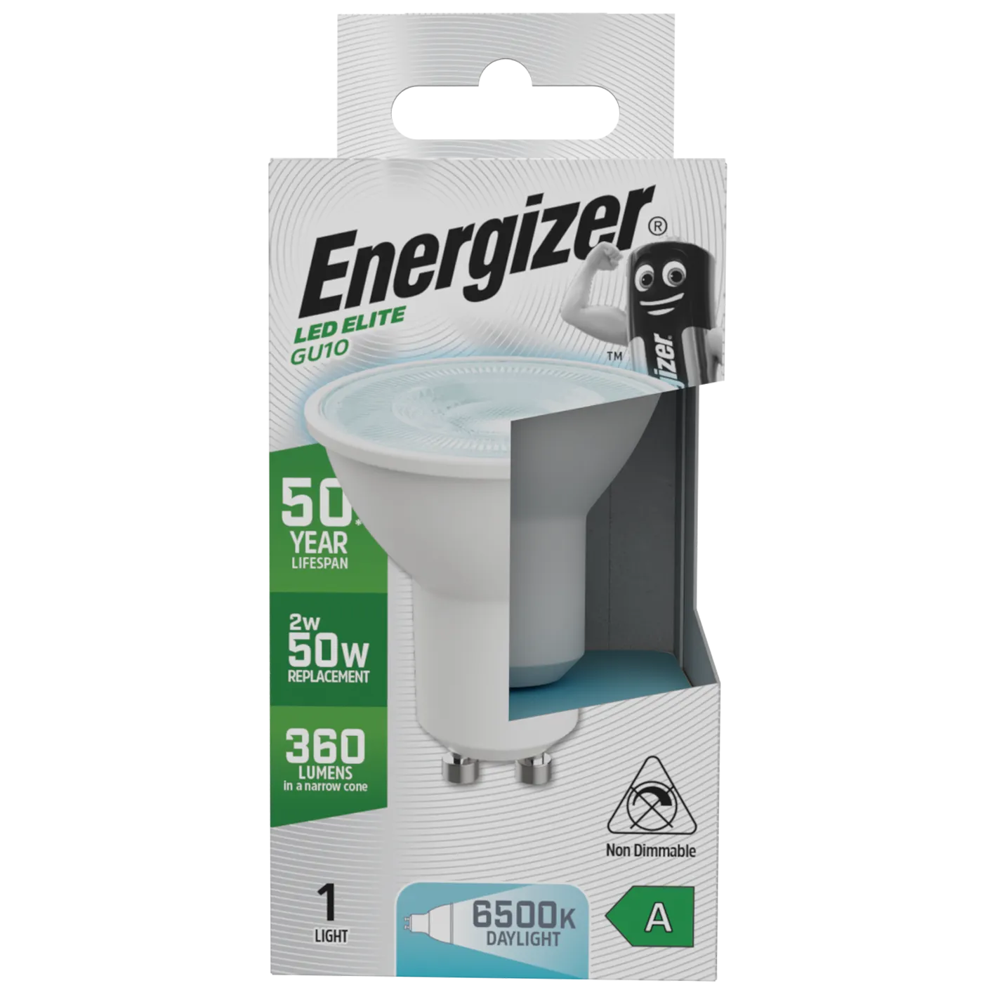 Energizer S29644 A Rated LED Elite GU10 360lm 2W 6500K (Daylight)(12 Pack)