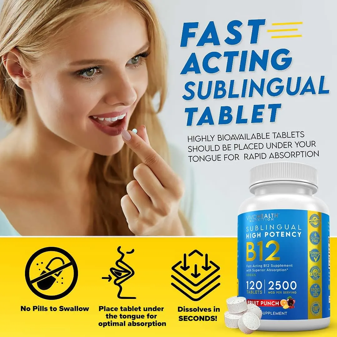 Energy Boosting Sublingual Vitamin B12 with Refreshing Fruit Punch Flavor