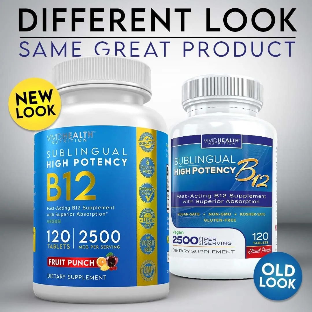 Energy Boosting Sublingual Vitamin B12 with Refreshing Fruit Punch Flavor