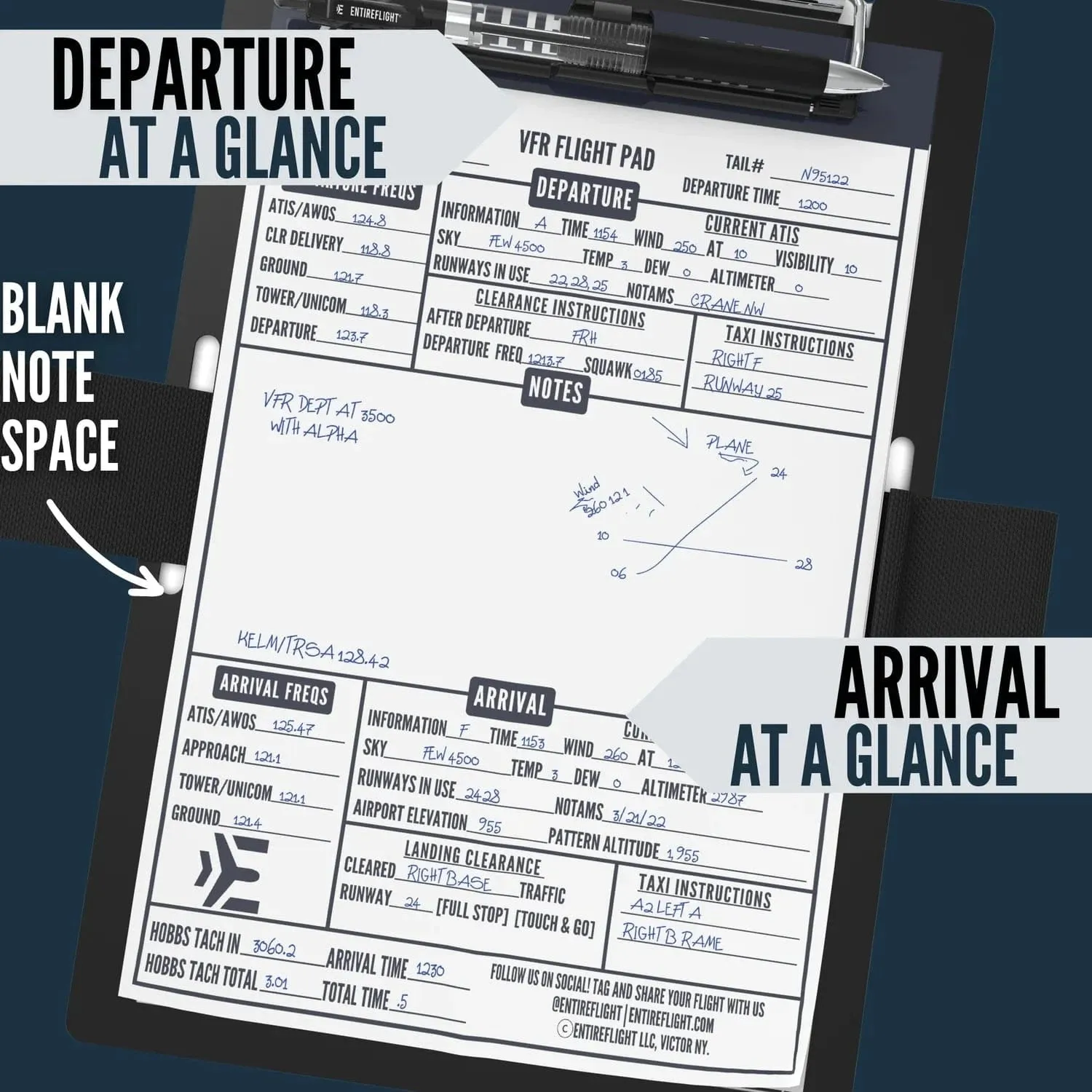 EntireFlight VFR Pilot Kneeboard & Flight Pad: Elevate Your Flying Experience