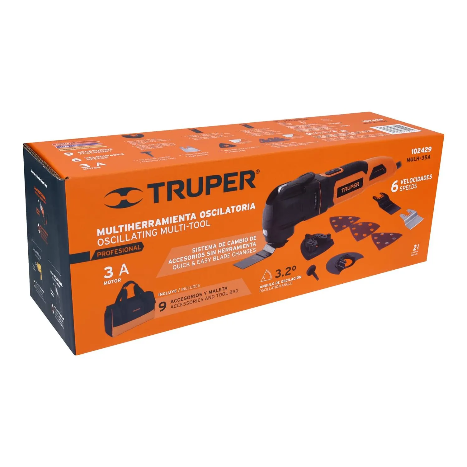 Esmeriladora angular inalámbrica 4-1/2", 20V, sin carbones, Truper 102449