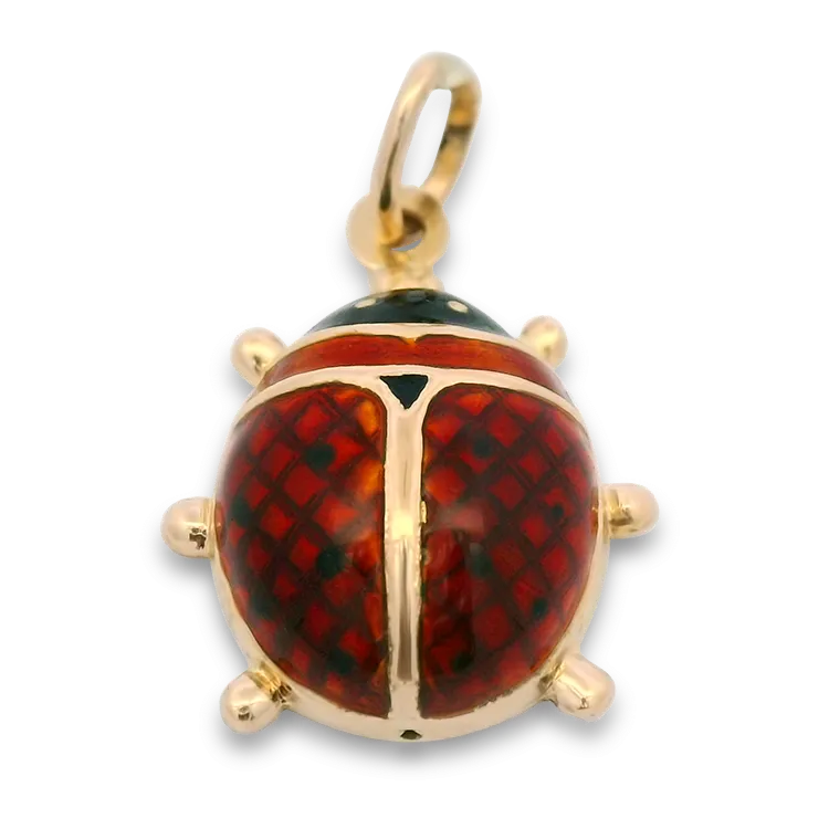 Estate 18k Yellow Gold Lady Bug Charm