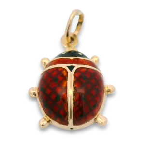 Estate 18k Yellow Gold Lady Bug Charm