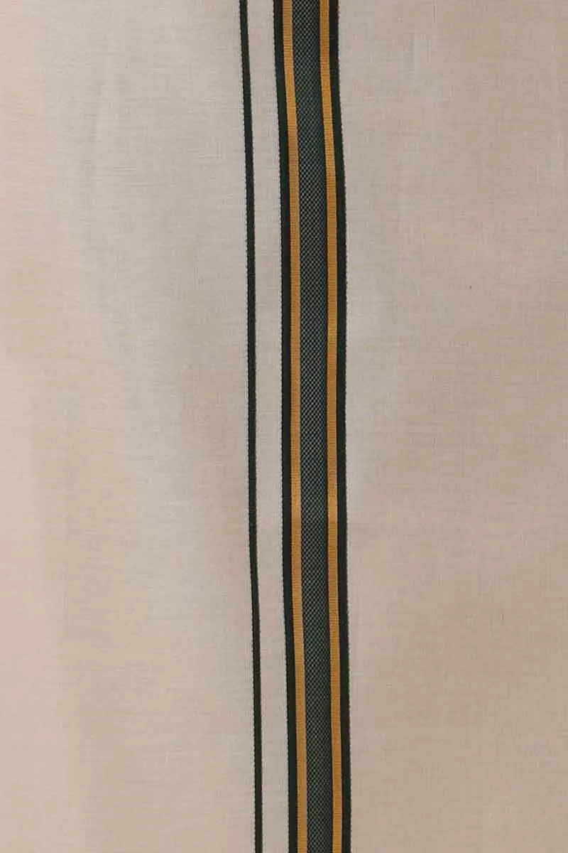 Ever Shine - Dark Green Single Layered Gold Jari Fancy Borders Dhoti For Men | Uathayam