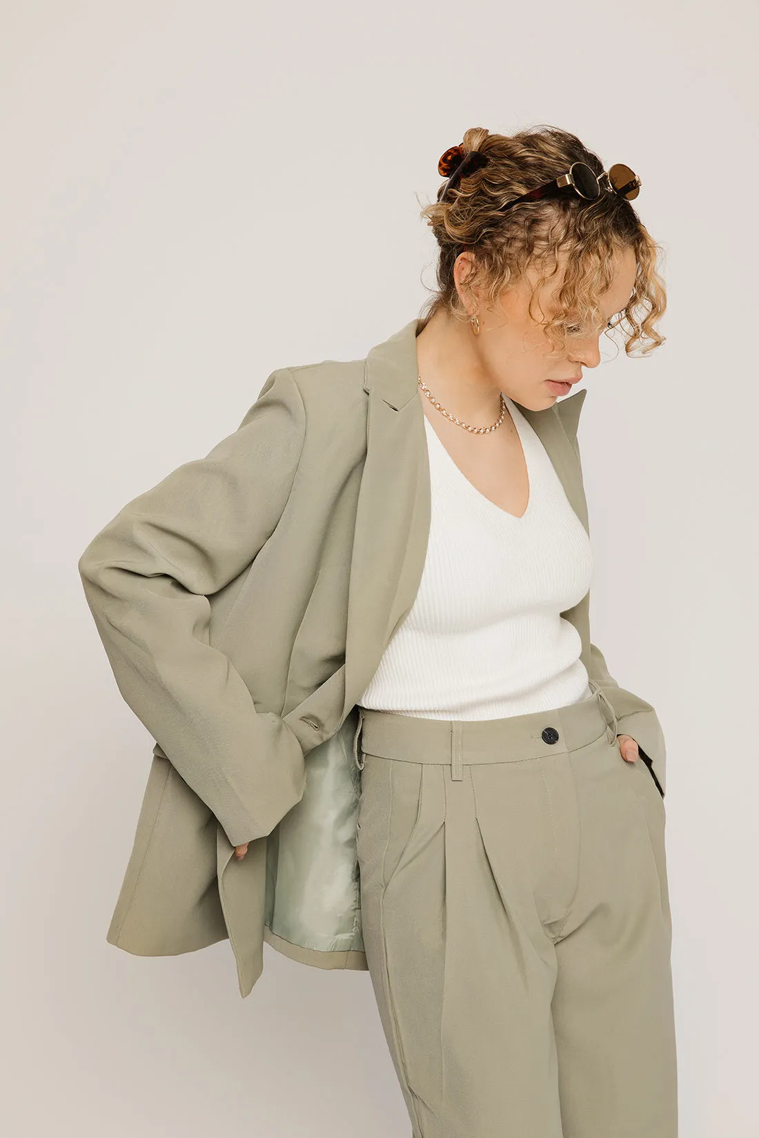 Everleigh Green Suit Trousers