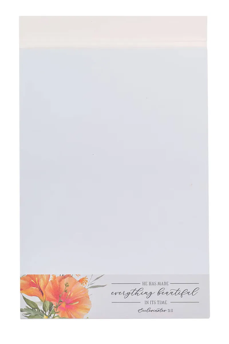 Everything Beautiful Orange Floral Notepad
