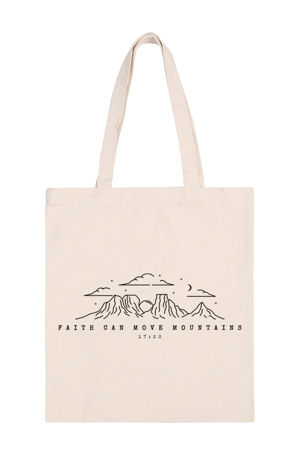 Faith Can Move Mountains Print Minimalist Fashion Tote Bag - Pack of 6