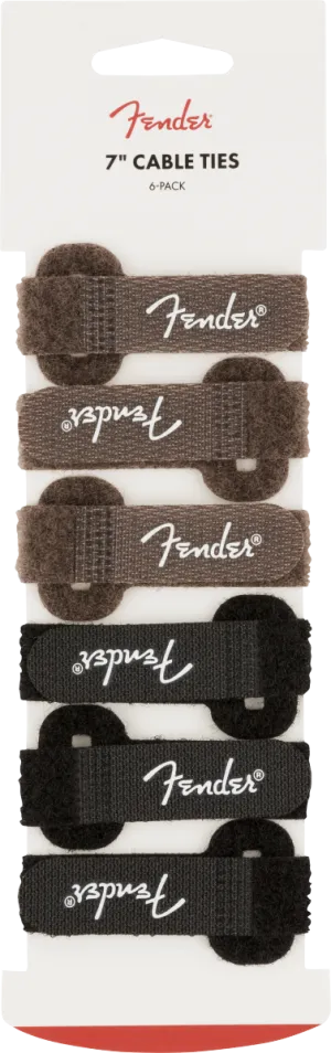 Fender Cable Ties, 7", Black and Brown