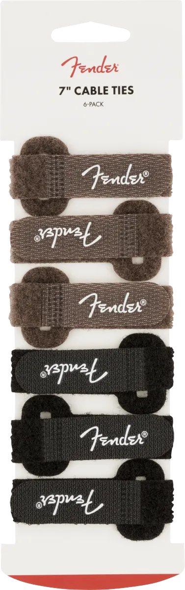 Fender Cable Ties, 7", Black and Brown