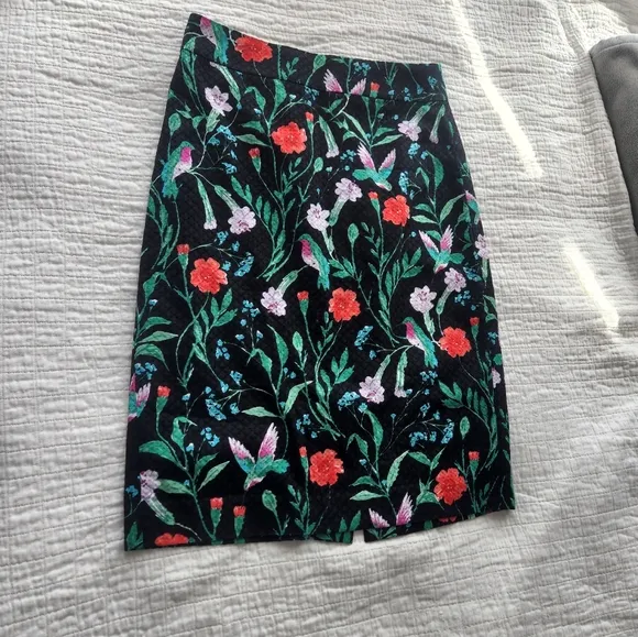 Floral Black Skirt