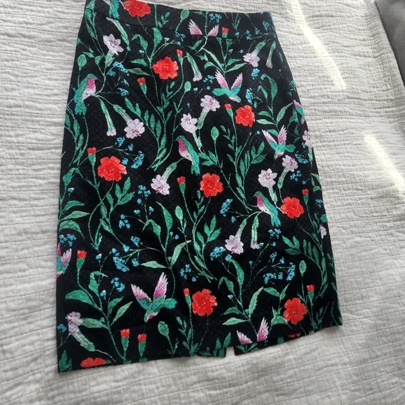 Floral Black Skirt