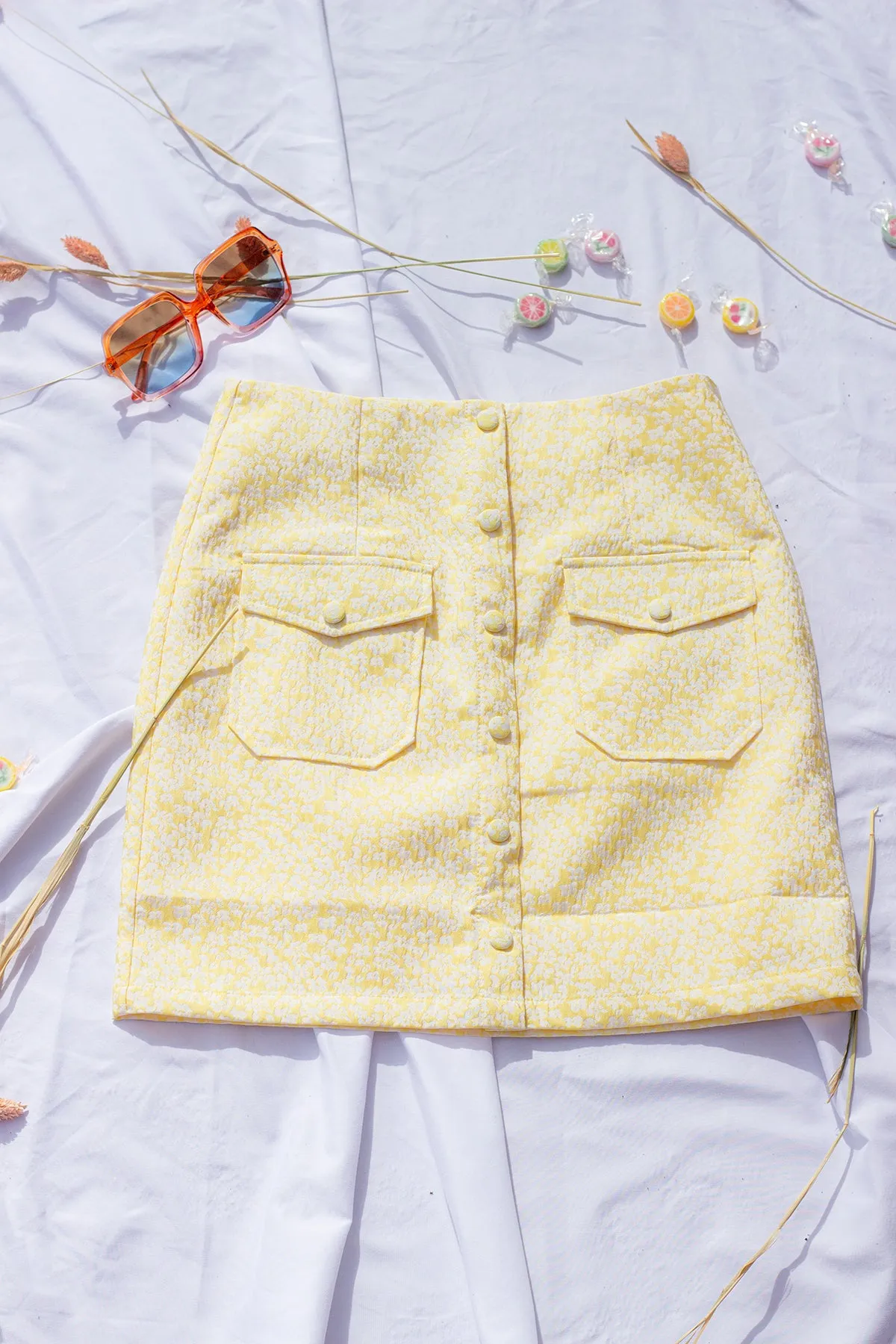 Floral Jacquard Mini Skirt
