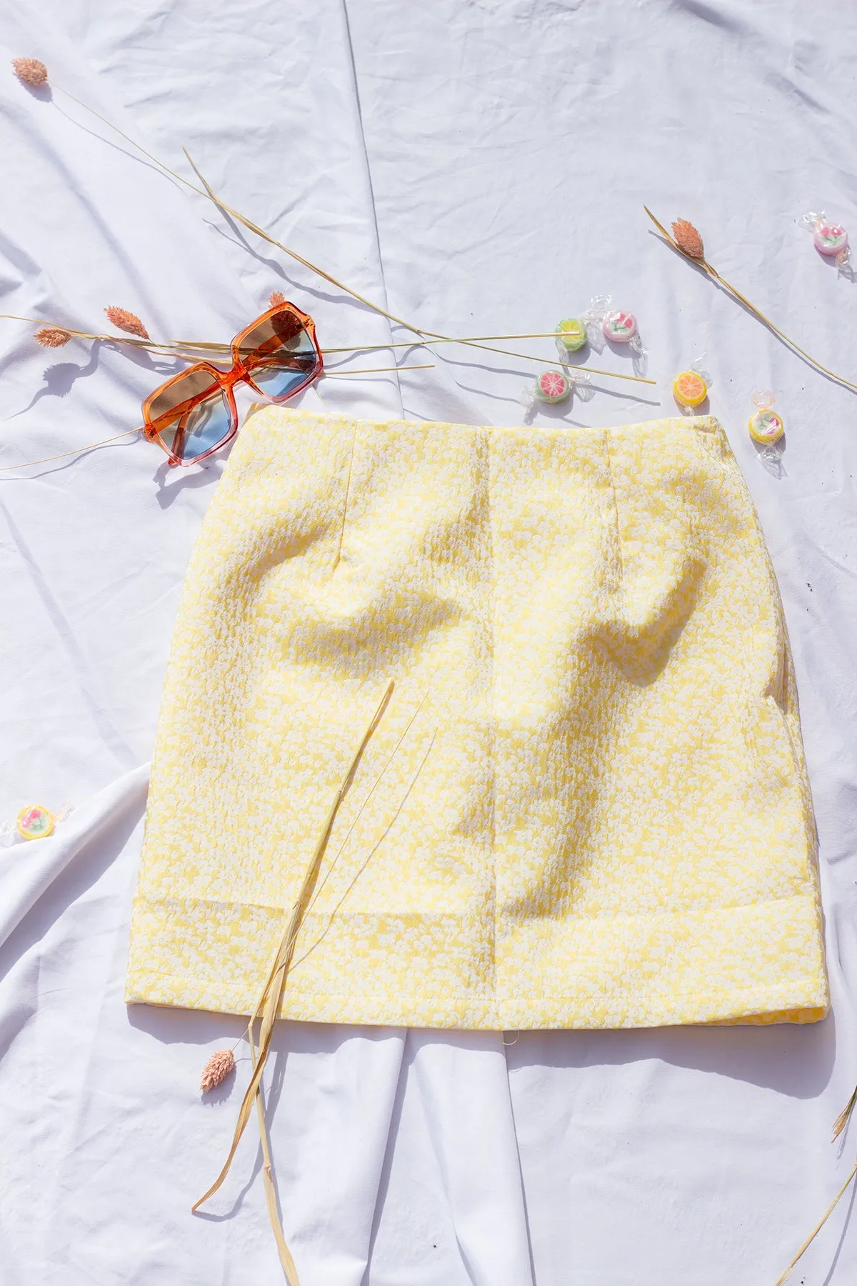 Floral Jacquard Mini Skirt