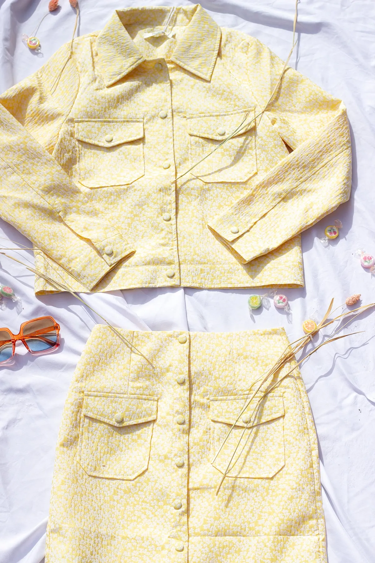Floral Jacquard Mini Skirt