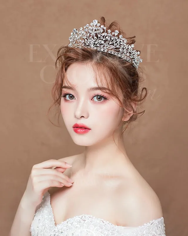 Floral Wedding Style Rhinestone Tiara