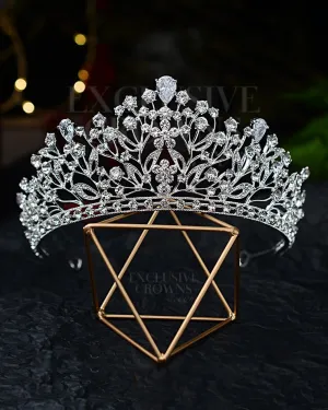 Floral Wedding Style Rhinestone Tiara
