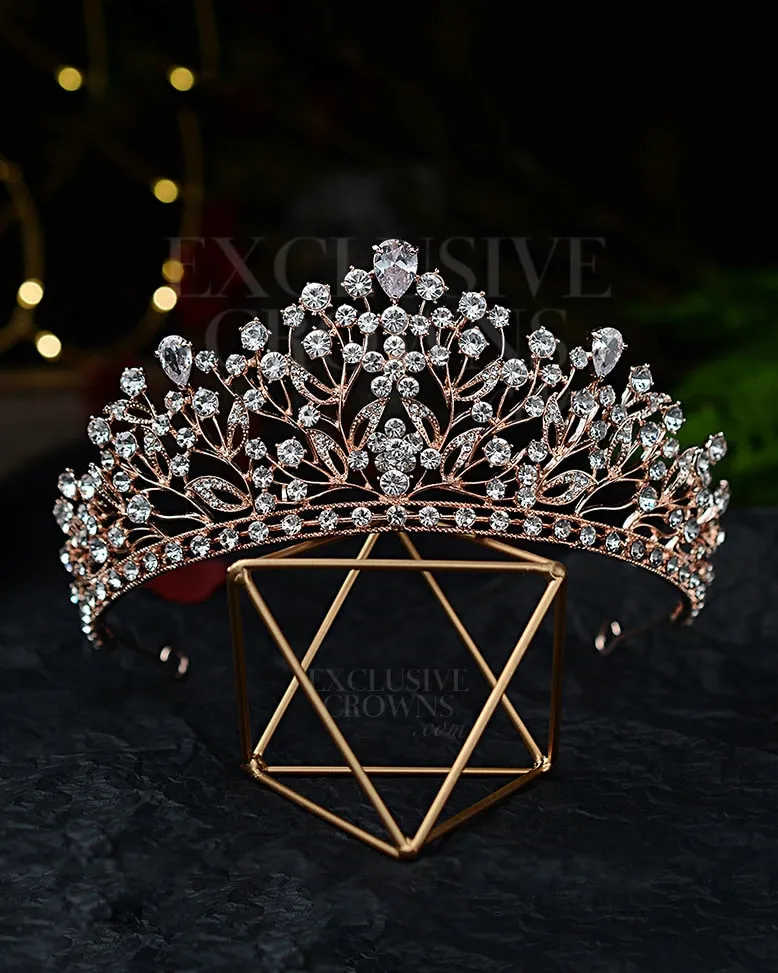Floral Wedding Style Rhinestone Tiara