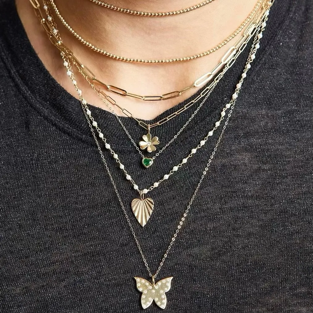 Fluted Elongated Heart Charm