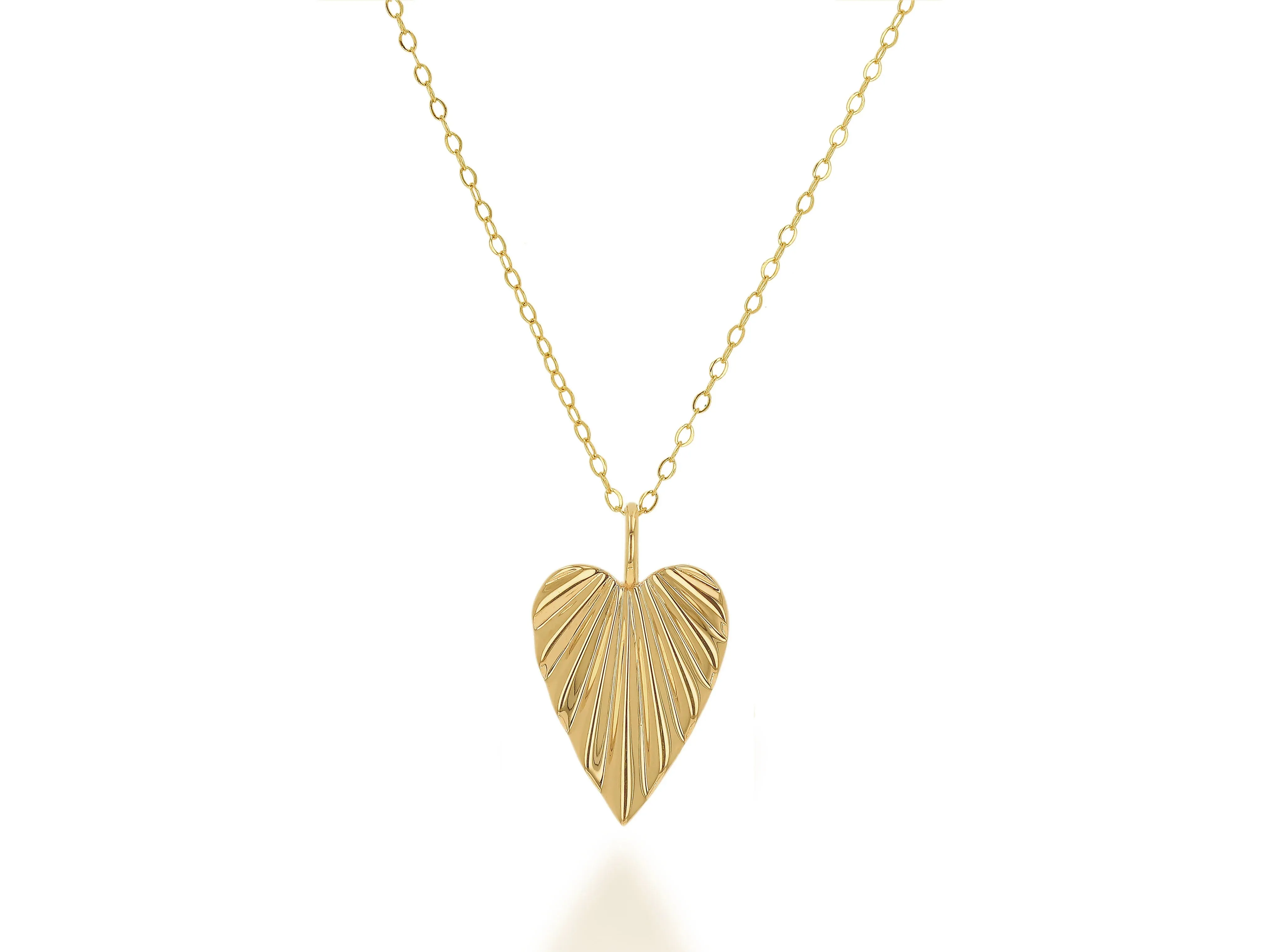 Fluted Elongated Heart Charm