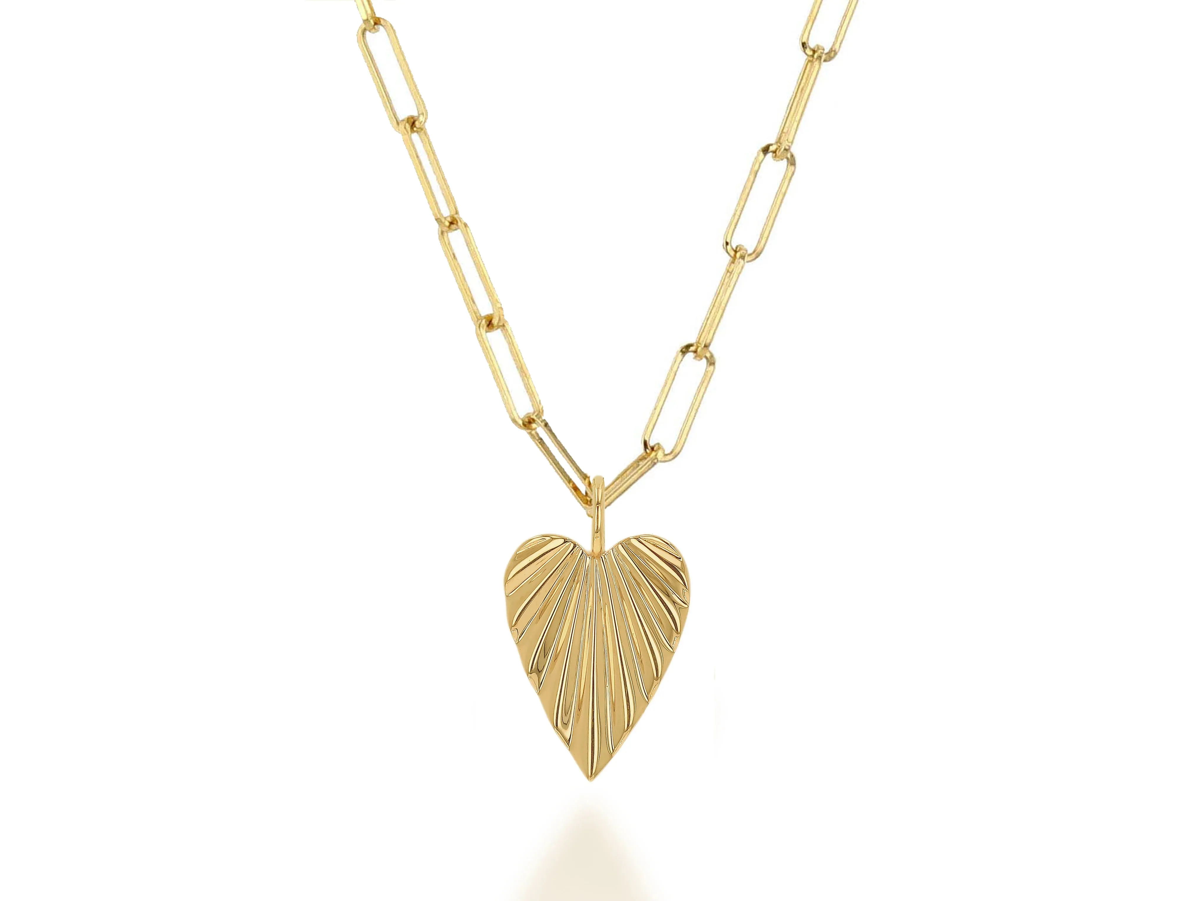 Fluted Elongated Heart Charm