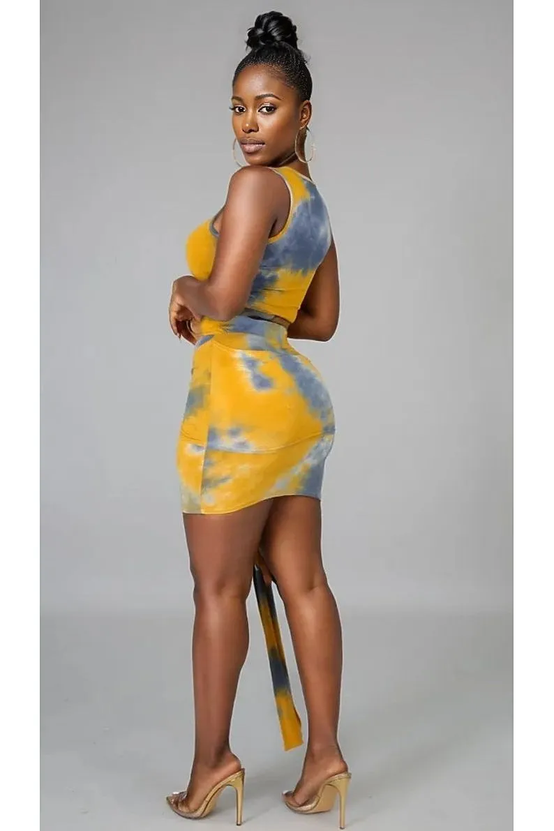 Fly Tie Dye Skirt Set