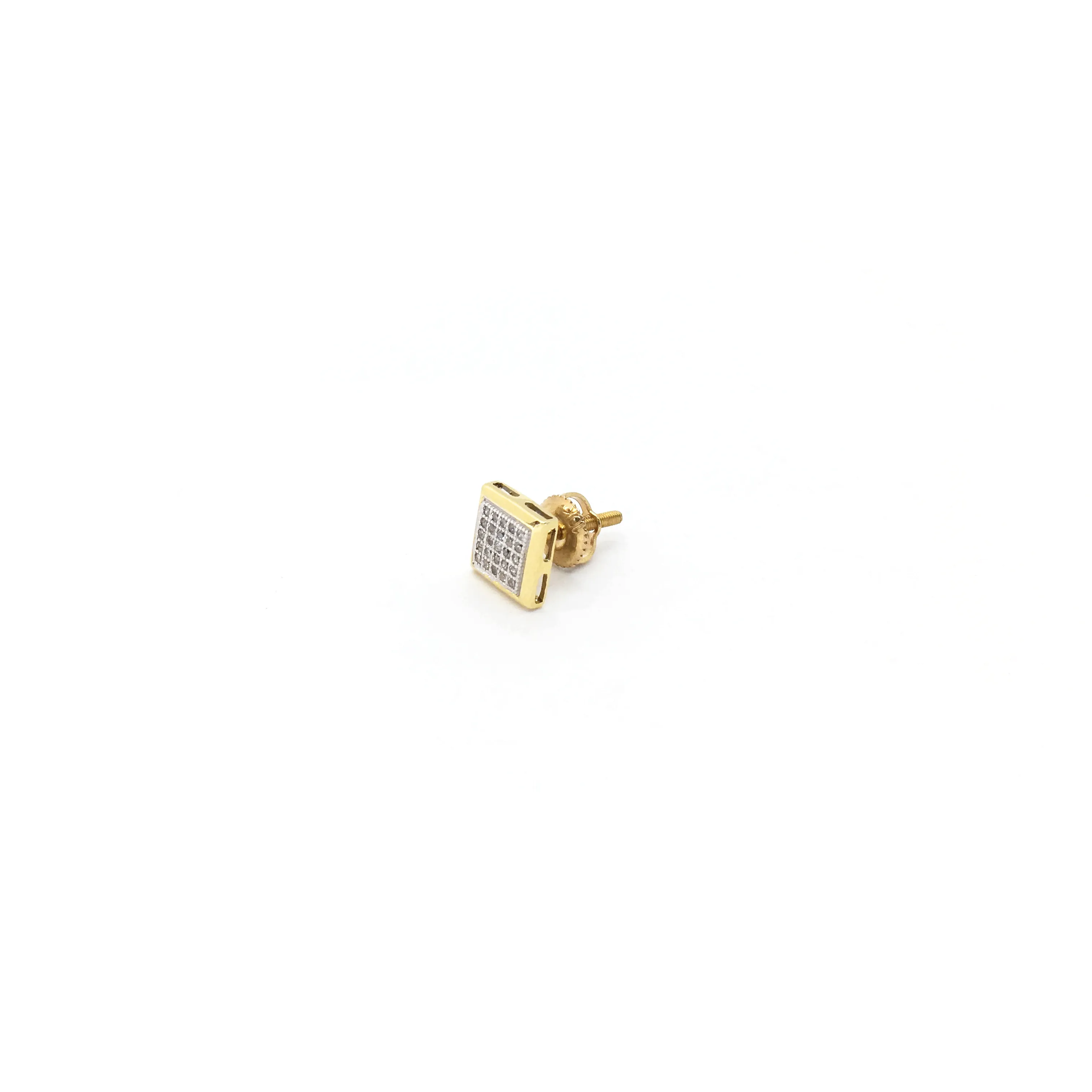 Framed Square Diamond Cluster Stud Earrings (10K)