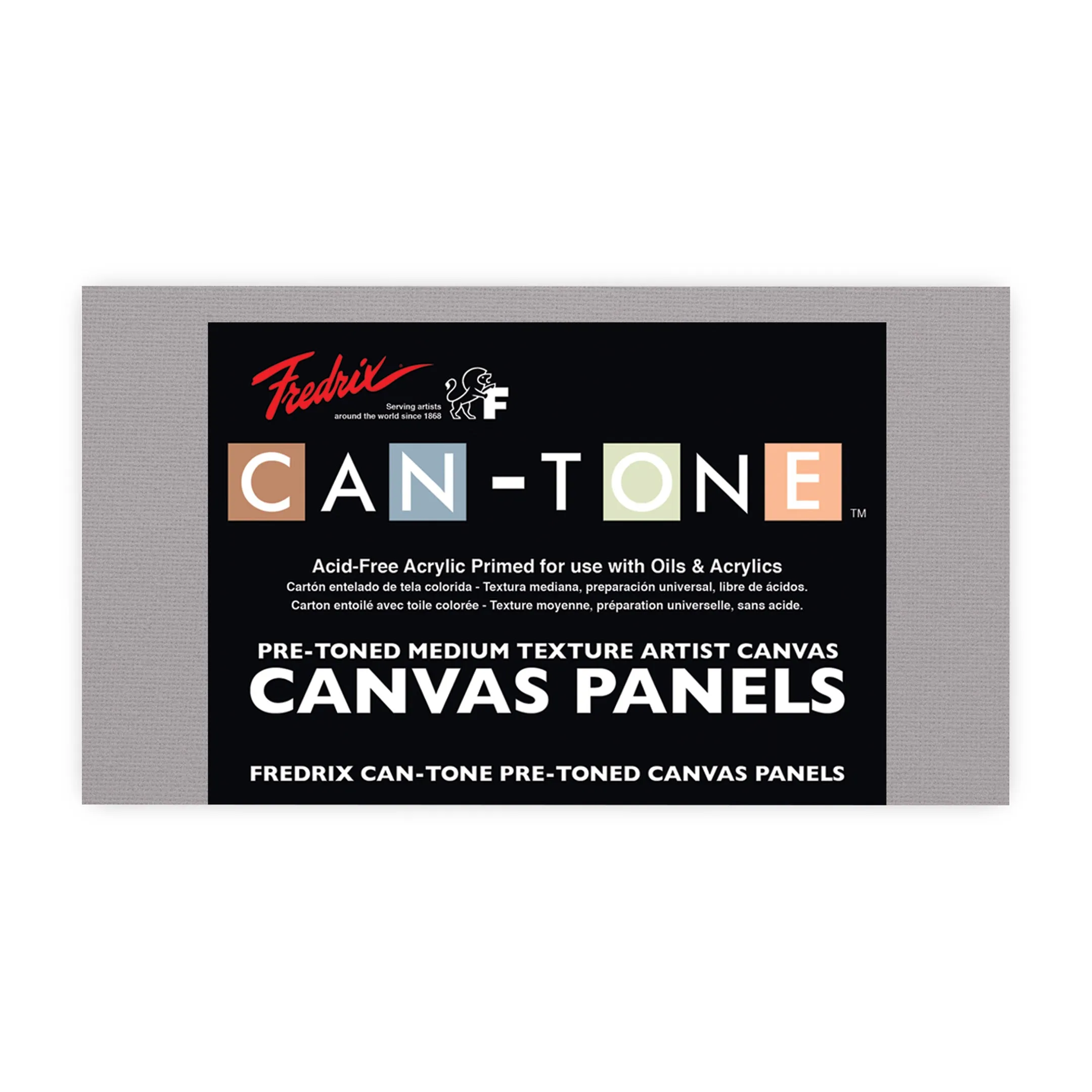 Fredrix Two Tone Canvas Panel  Grey 4x8 3 pack