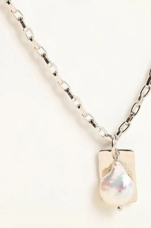 Fresh Water Pearl Necklace - Rhodium
