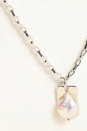 Fresh Water Pearl Necklace - Rhodium