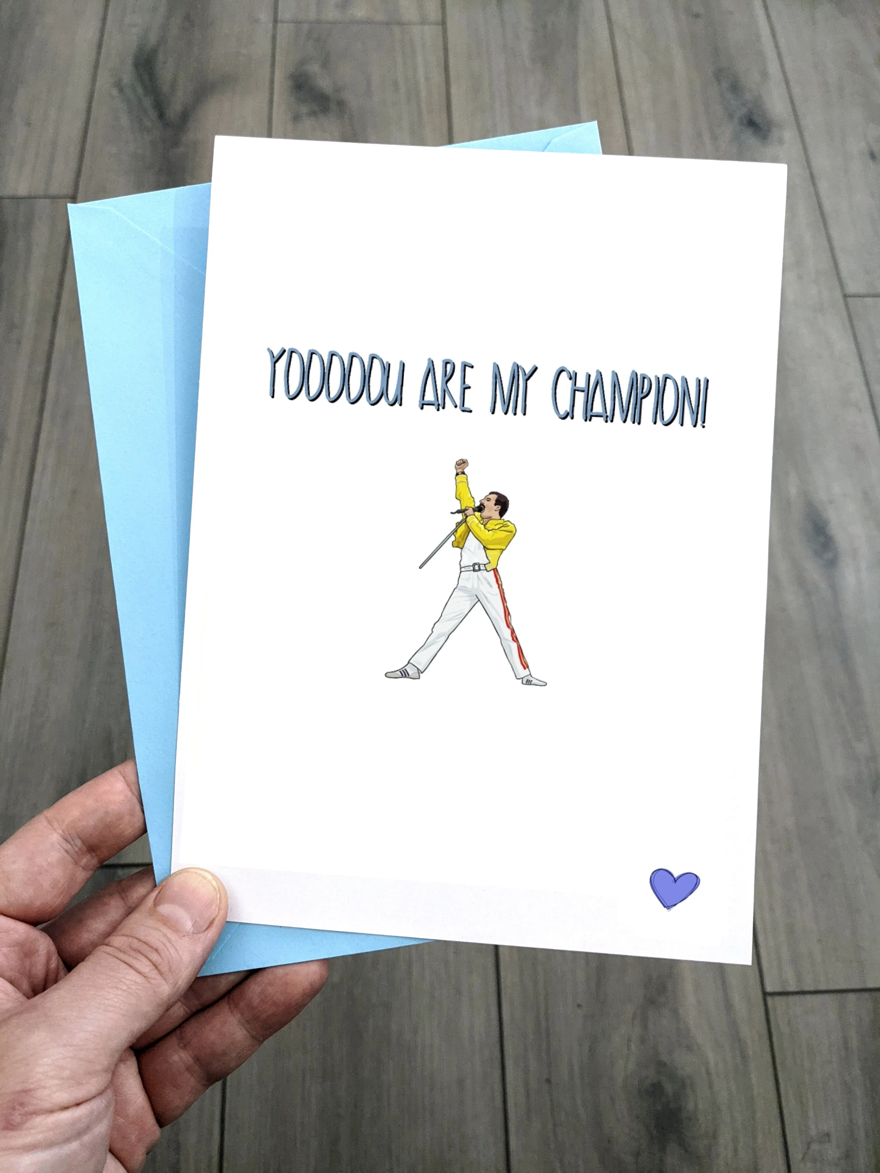 Funny Freddie Mercury Fathers Day Card - You are my champion